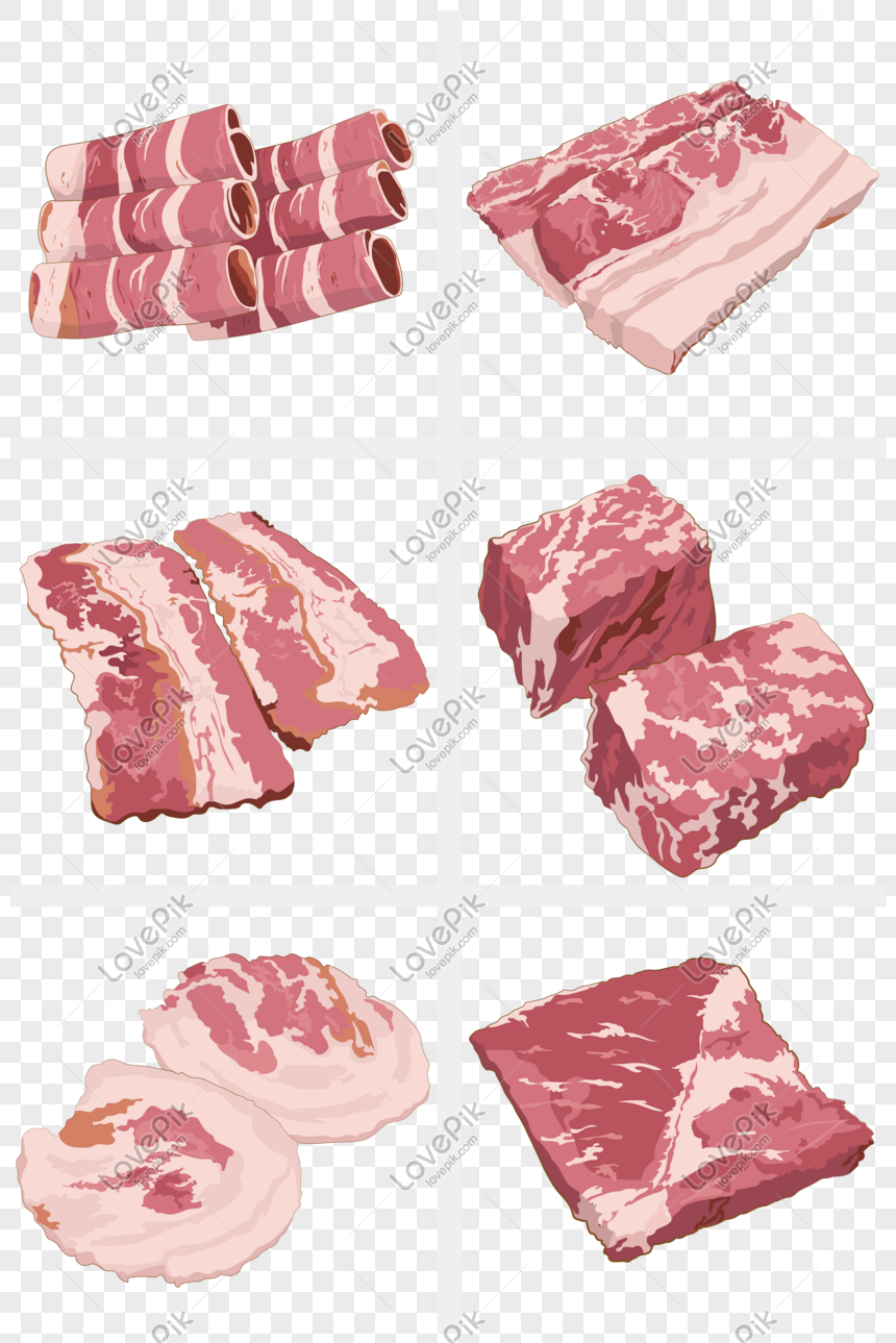 Ilustrasi Hiasan Daging Yang Digambar Tangan PNG Grafik Gambar Unduh Gratis Lovepik