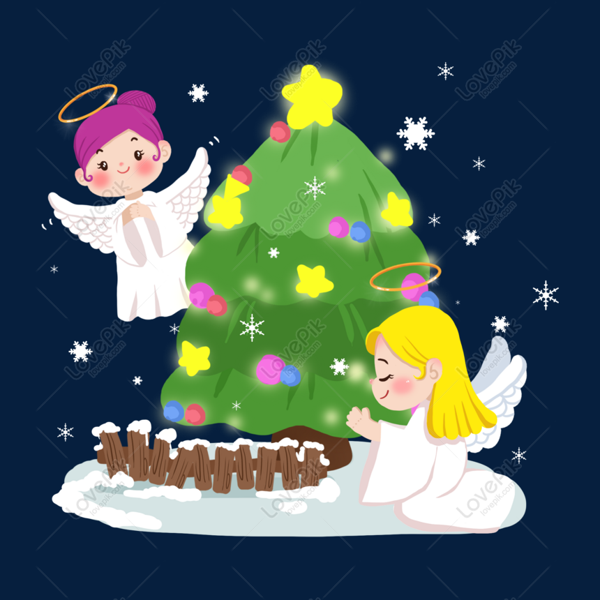 Dibujado A Mano Dibujos Animados Navidad Angelito PNG Imágenes Gratis -  Lovepik