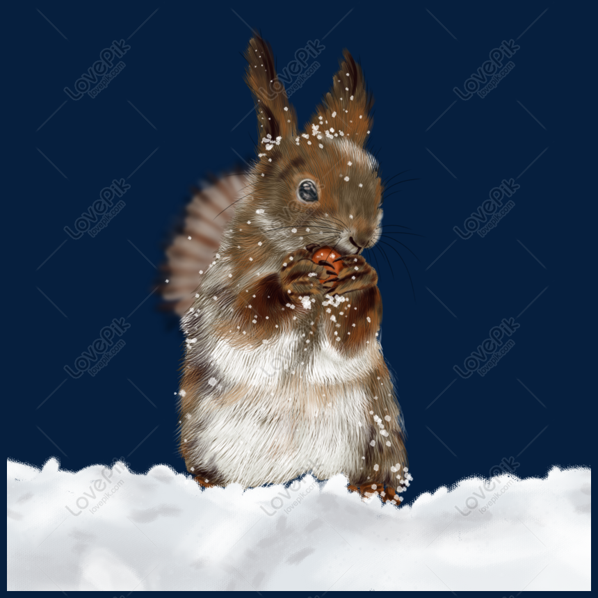 かわいいリス小さな動物冬雪手描きイラストイメージ グラフィックス Id Prf画像フォーマットpsd Jp Lovepik Com