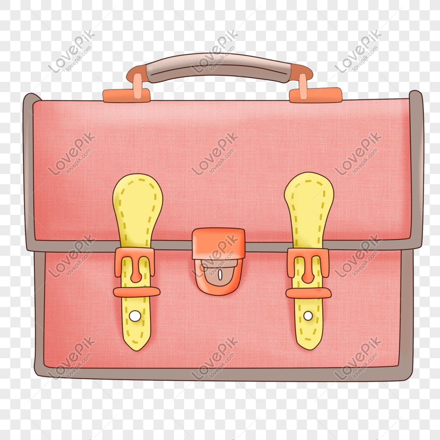 Cartoon Pink Briefcase Illustration, Pink Handbag, Cartoon Briefcase ...