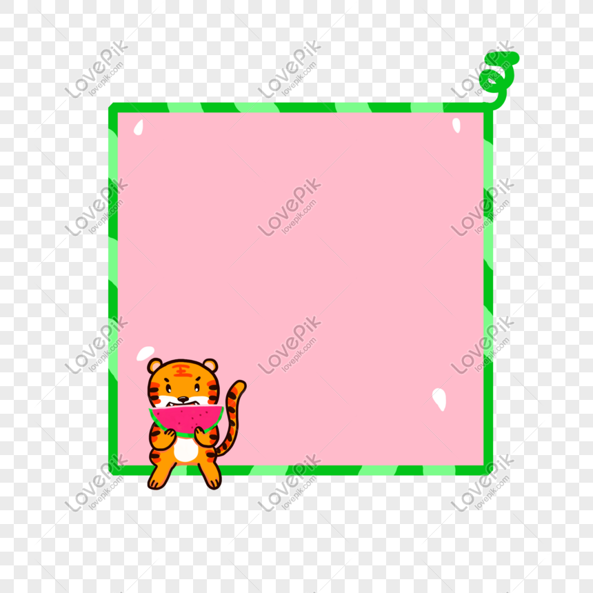 Cartoon Animal Tiger Eating Watermelon Border Decorative Pattern PNG  Transparent Image And Clipart Image For Free Download - Lovepik | 611545877