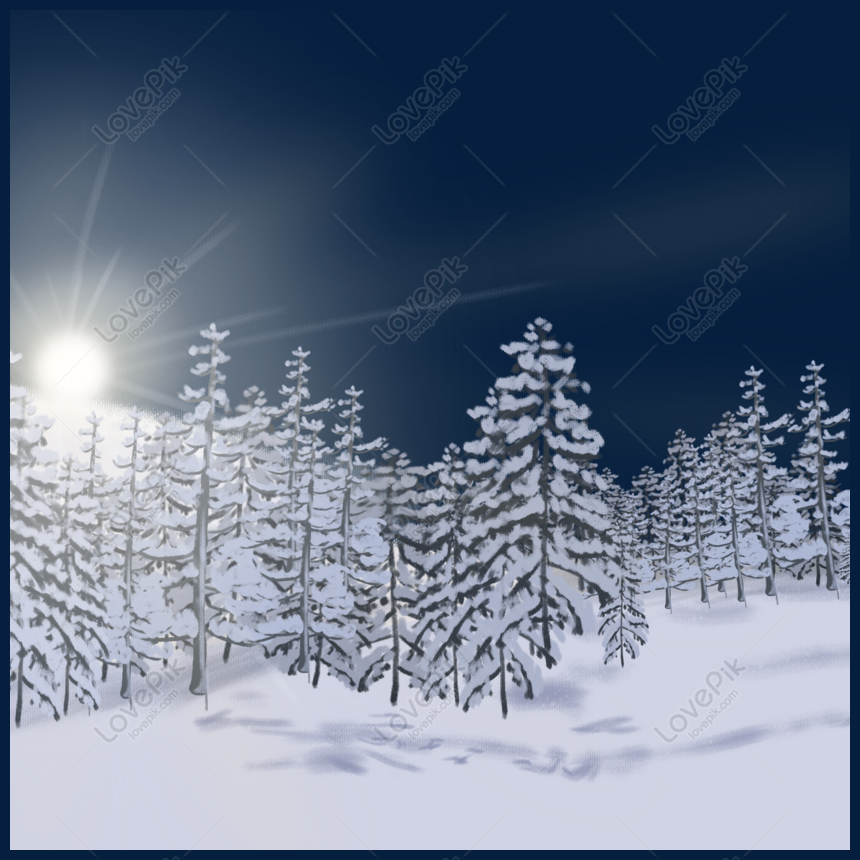 冬冬寒い雪の木手描きイラストイメージ グラフィックス Id Prf画像フォーマットpsd Jp Lovepik Com