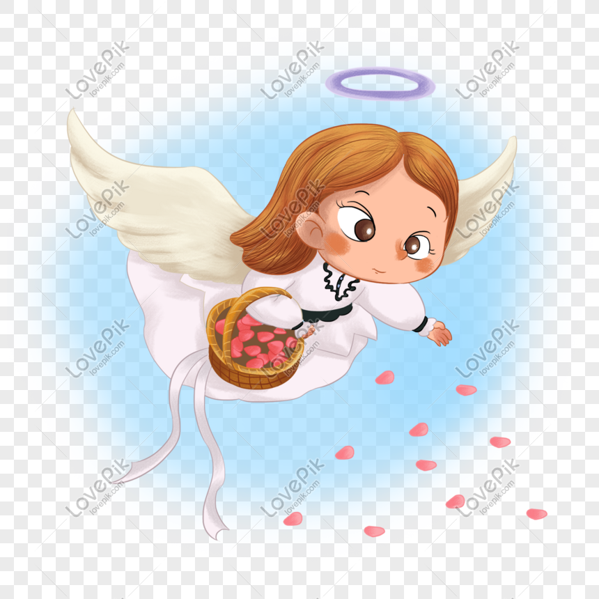 Photo De Dessin Anime Dange Petit Ange Frais Peint A La Main Petales To Ange Dessin Anime Petit Ange Frais Peint A La Main Graphique Images Free Download Lovepik