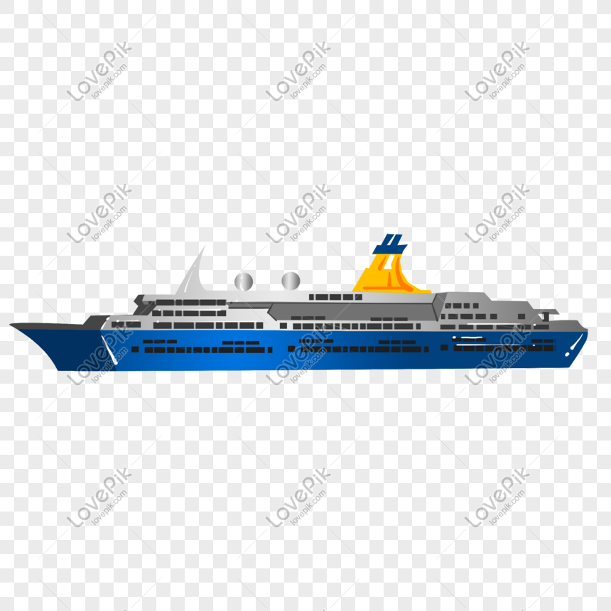 Vector blue transport yacht, Vector, hand drawn, cartoon png free download