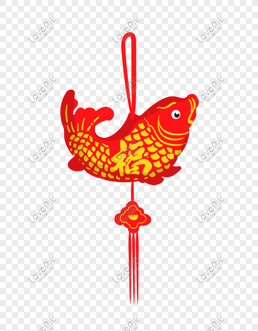 Ilustrasi Ornamen Gantung Ikan Mas Merah Gambar Unduh Gratis