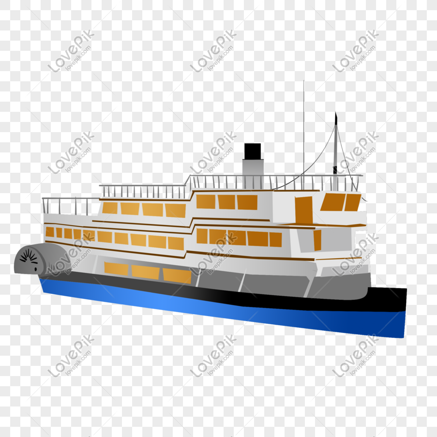 Three-tier luxury cruise ship, Luxury, cartoon boat, transport png image free download