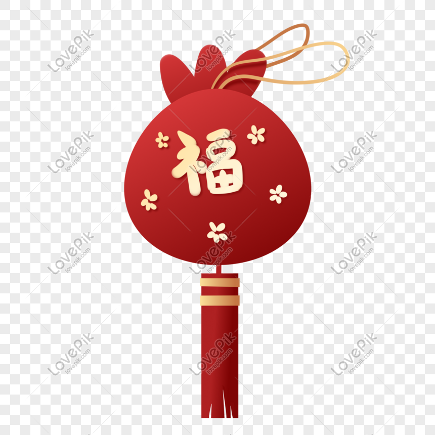 Hand-painted Auspicious Blessing Bag Ornaments PNG Picture And Clipart ...