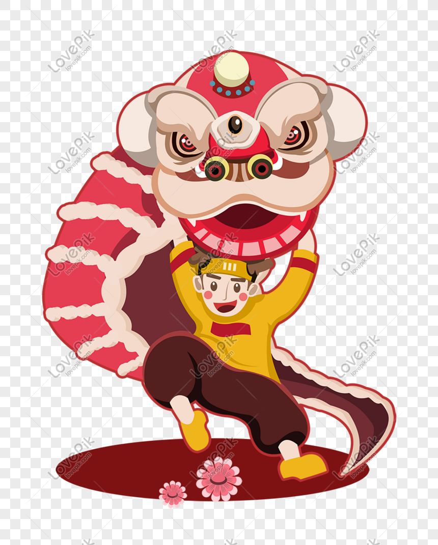 New Year Lion Dance Festive New Year Theme Illustration Png Picture And 