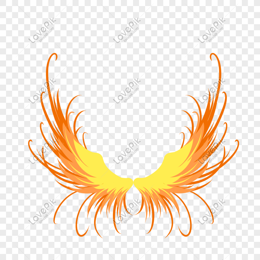 Orange Angel Wings Illustration PNG White Transparent And Clipart Image For  Free Download - Lovepik | 611560132