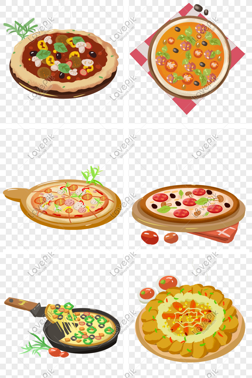 Featured Delicious Pizza Hand Drawn Illustration PNG Transparent ...