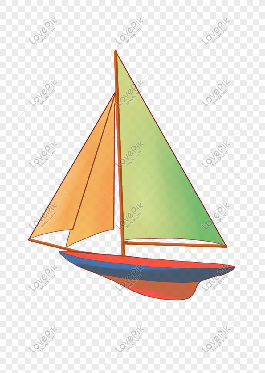 Kartun Berselancar Perahu Layar Pantai Vektor Png Grafik Gambar