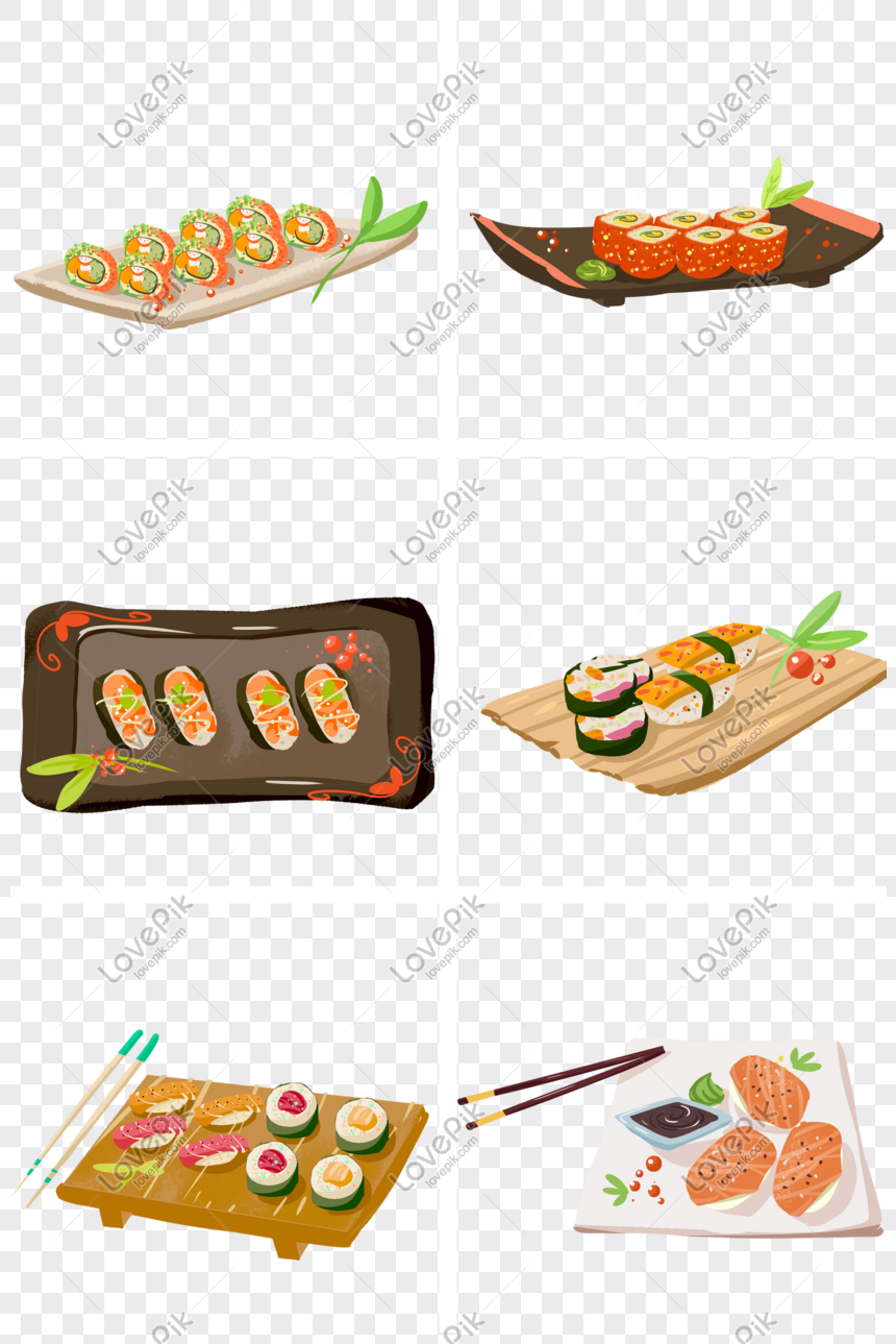 Hình ảnh Món ăn Ngon Sushi Thực Phẩm Nhật Bản Sashimi Vẽ Tay Minh ...