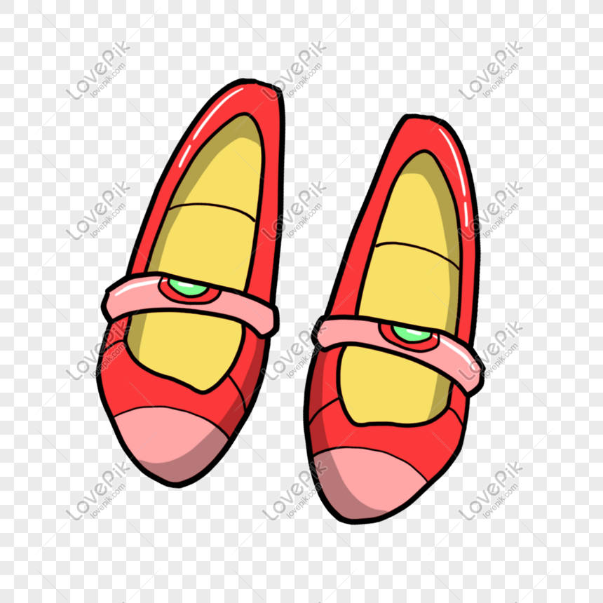 Kartun Ilustrasi Sepatu Merah Digambar Tangan Gambar Unduh