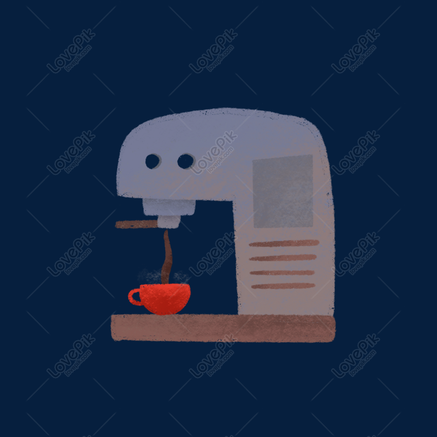 Hand Drawn Cute Coffee Machine For Coffee Png Image Psd File Free Download Lovepik 611555851