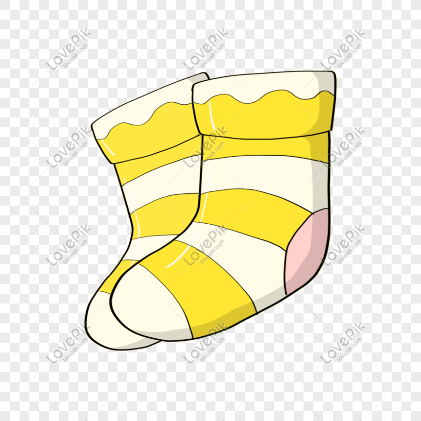 Yellow Hand Painted Wind Warm Socks PNG White Transparent And Clipart ...