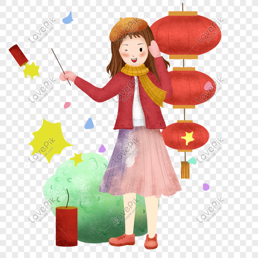 Firecracker Girl Illustration PNG Picture And Clipart Image For Free ...