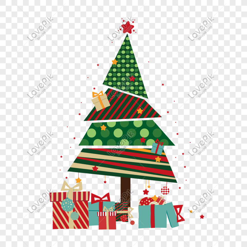 Corak Hiasan Pokok Natal Vector Christmas Gambar Unduh