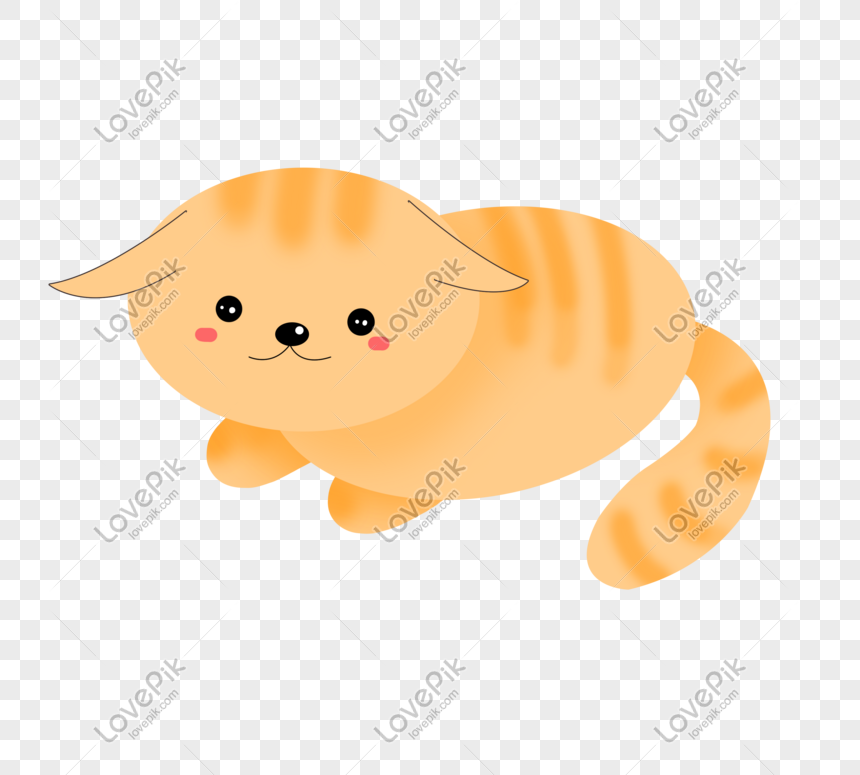 Hand-painted Yellow Cat Cute Pet PNG Transparent Image And Clipart ...