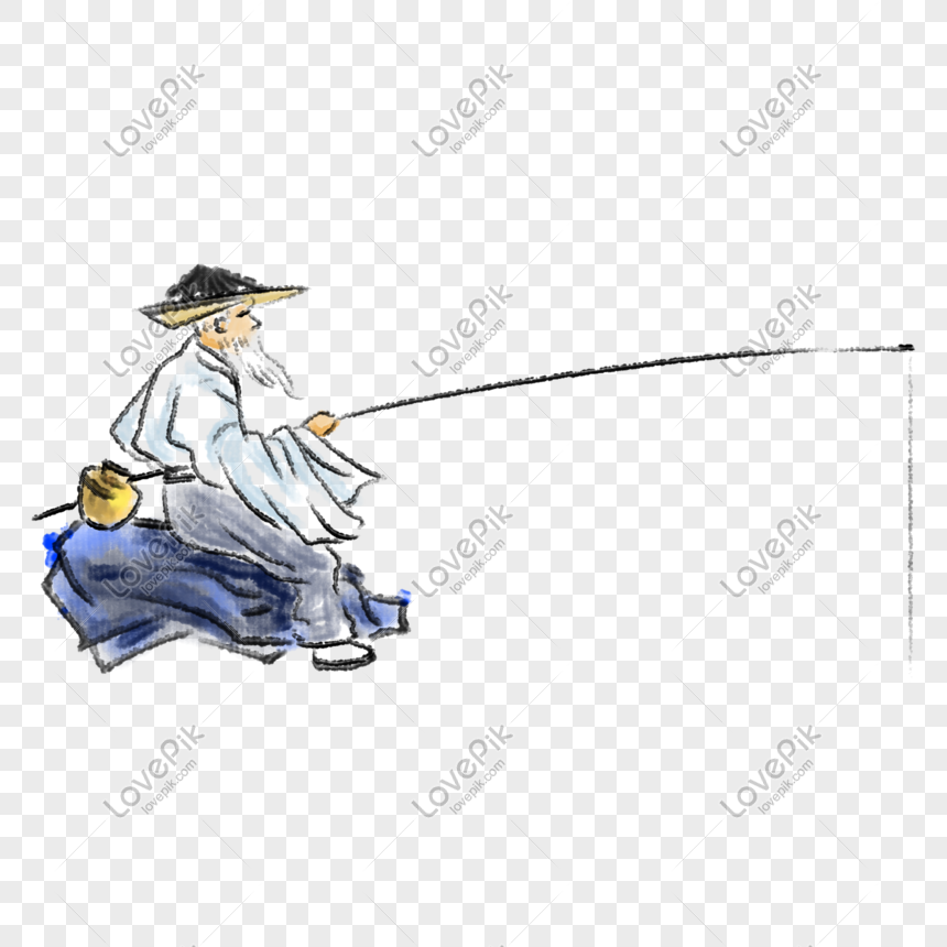 Sitting Fisherman Fishing Illustration Free Png And Clipart Image For Free  Download - Lovepik | 611581529