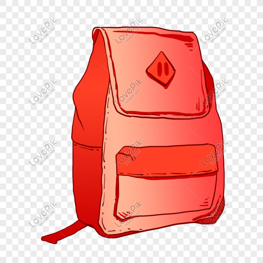 赤の子供用スクールバッグ手描きイラストイメージ グラフィックス Id