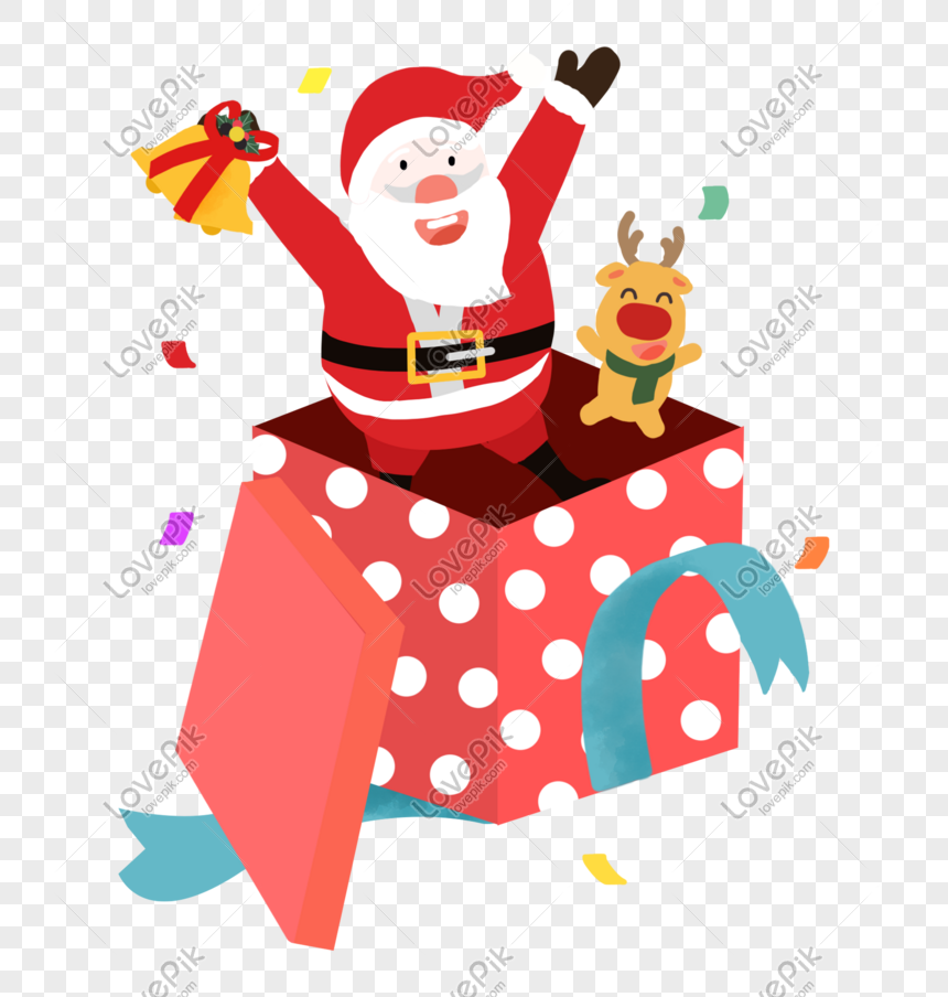 Christmas Cartoon Hand Drawn Santa Claus And Reindeer Giving Gif PNG  Transparent And Clipart Image For Free Download - Lovepik | 611589116