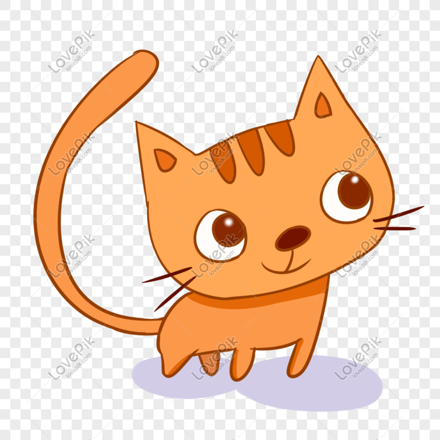 Hand Drawn Cartoon Kitten Illustration PNG Image u0026 PSD File Free 