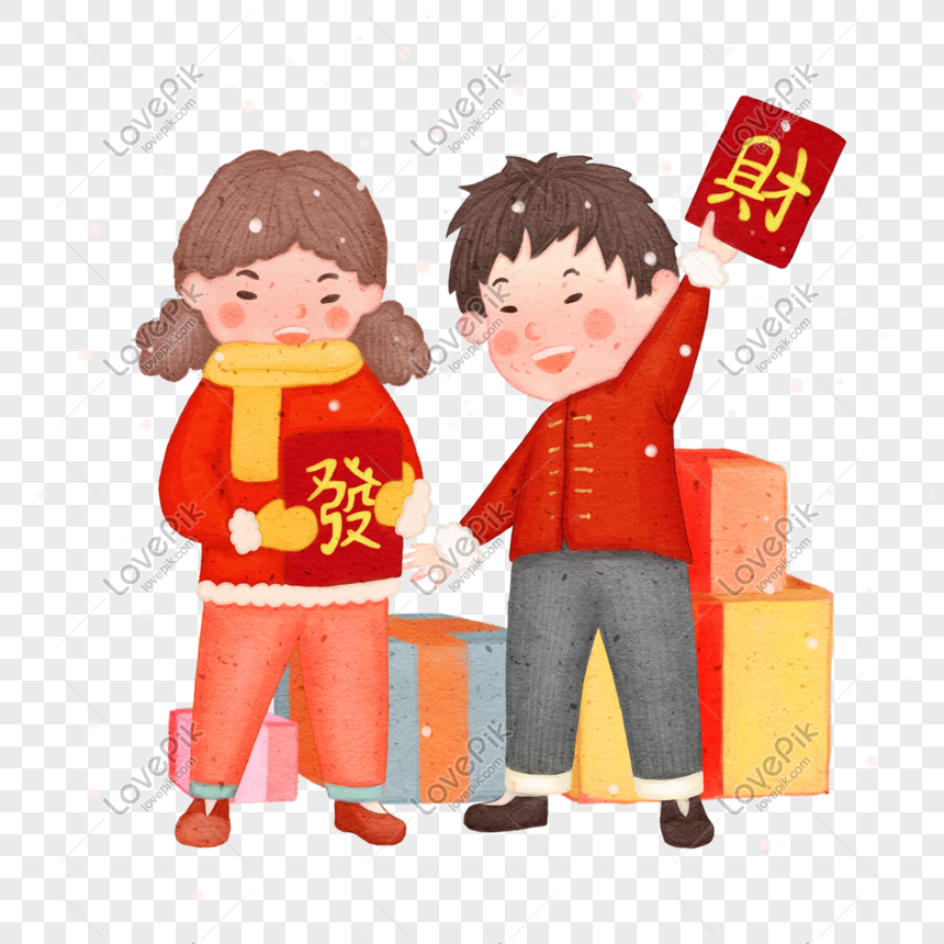Hand Drawn Happy New Year Characters PNG Transparent And Clipart Image ...