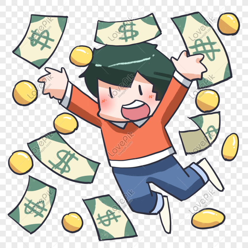 Cartoon Jumping Boy Making Money PNG Transparent Image And Clipart Image  For Free Download - Lovepik | 611609217