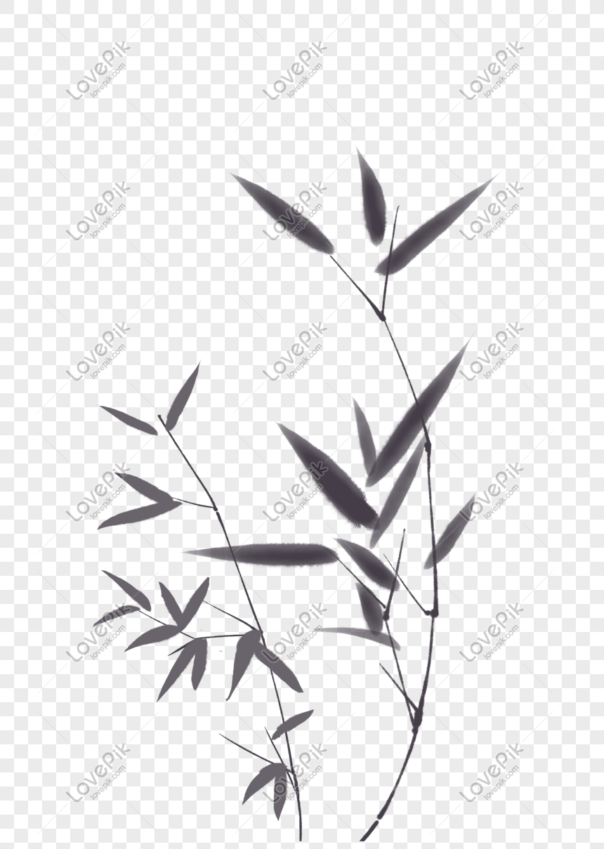 Black Ink Bamboo Leaves Png Image Picture Free Download Lovepik Com