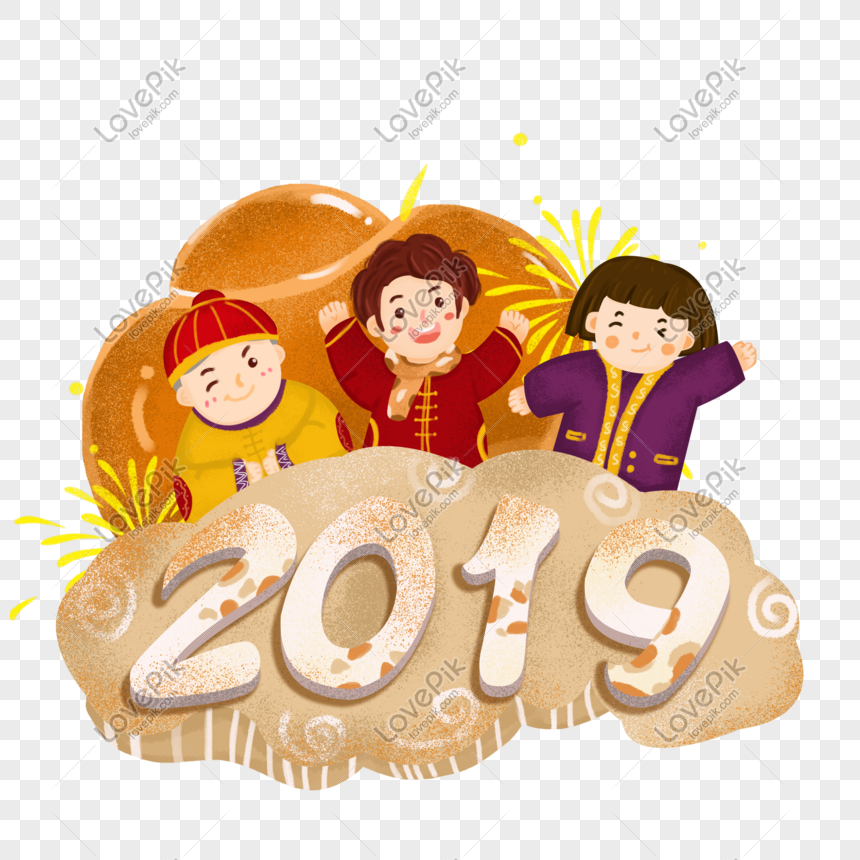 2019 New Years Day Hand Drawn Illustration PNG Free Download And ...