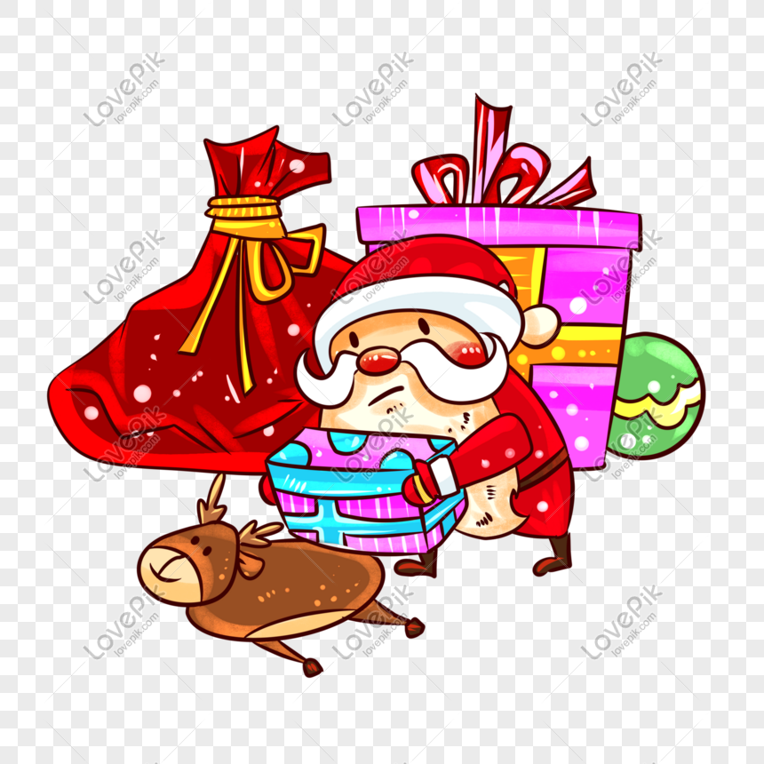 photo de noel pere noel cadeau de wapiti tas illustration dessinee a la m numero de l image611611129 format d image psd fr lovepik com cadeau de wapiti tas illustration