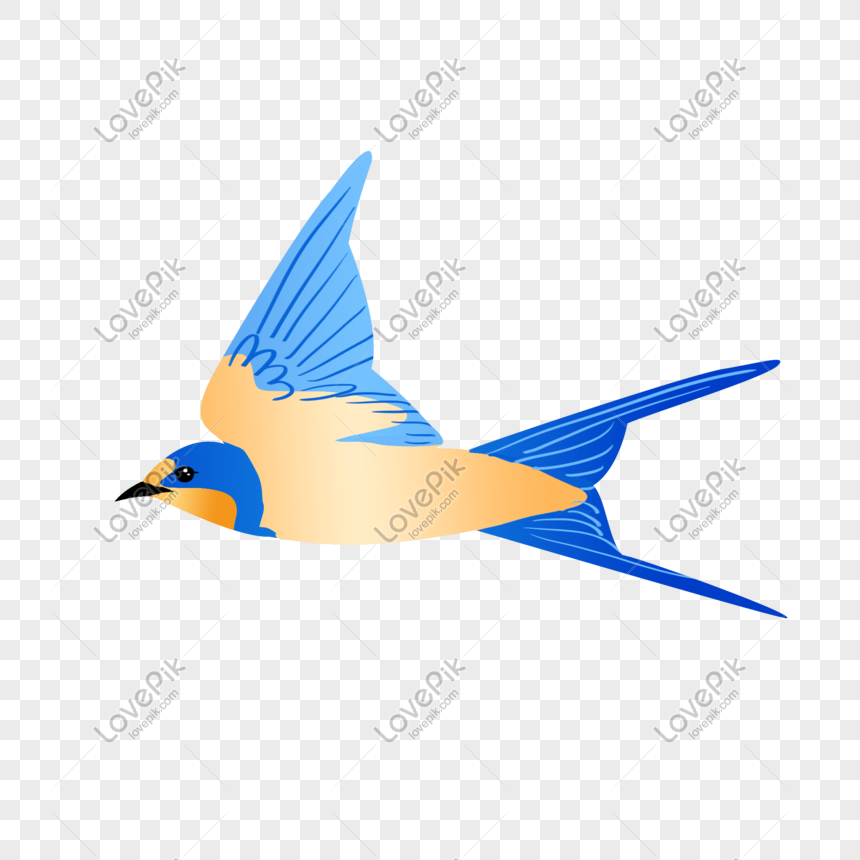 飛んでいる鳥手描きイラスト イラスト 飛んでいる鳥 手描きの鳥 青い羽 フリー素材 透過 Lovepik