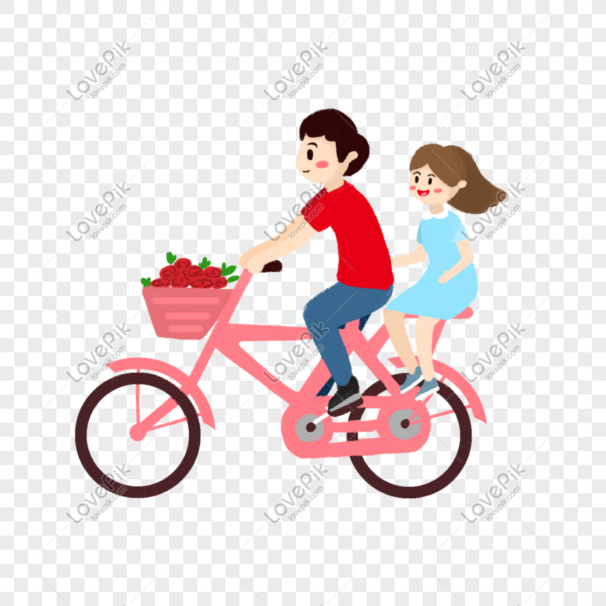 Hình ảnh Valentine Cặp Vợ Chồng đi Xe đạp Phim Hoạt Hình PNG Miễn ...