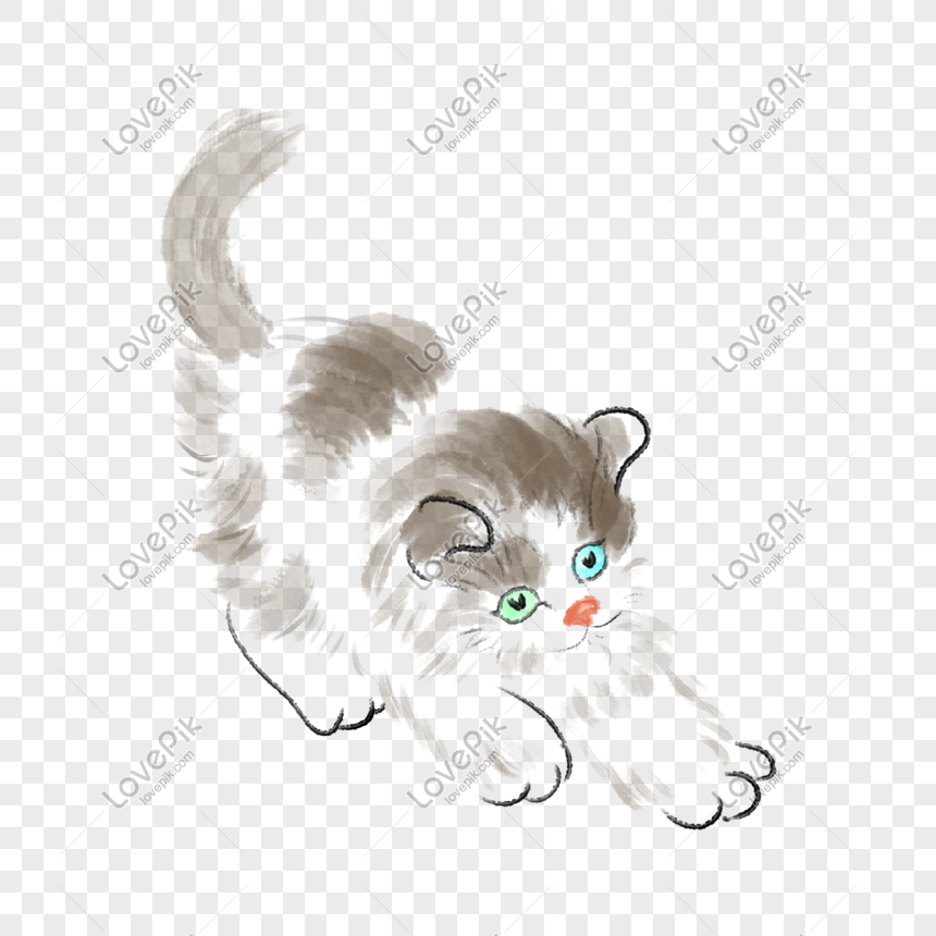 手描きインク猫イラストイメージ グラフィックス Id Prf画像フォーマットpsd Jp Lovepik Com