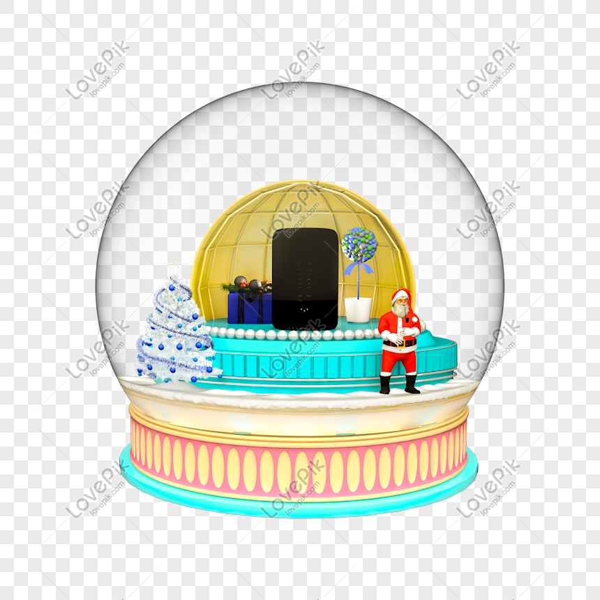 Hình ảnh 3d Light Color Cartoon Santa Christmas Crystal Ball Christmas Tr  PNG Miễn Phí Tải Về - Lovepik