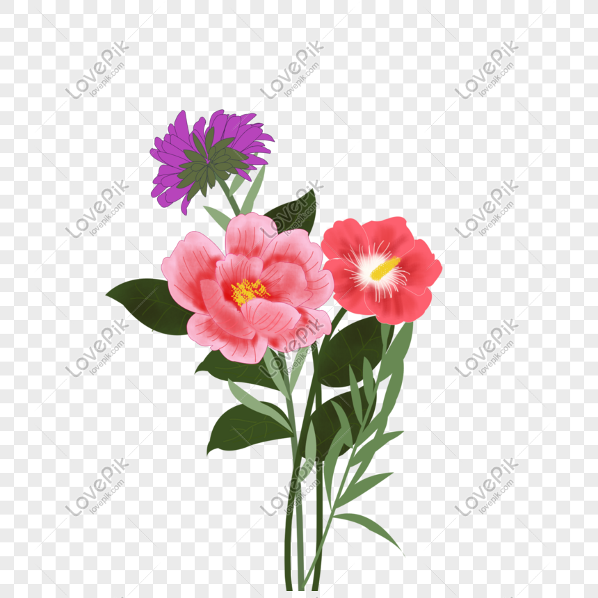 Bunga Yang Dilukis Dengan Tangan Bunga Cat Air Png Grafik Gambar Unduh Gratis Lovepik