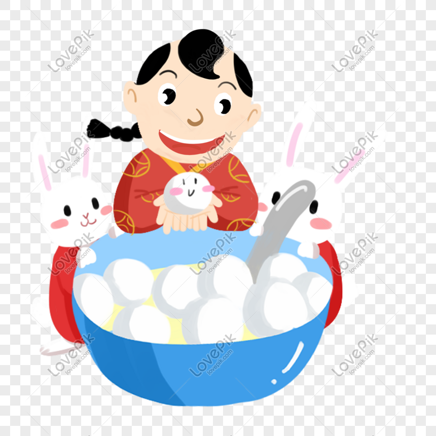 Yuanxiao Boy Hand Painted Cartoon Character Png Material PNG ...