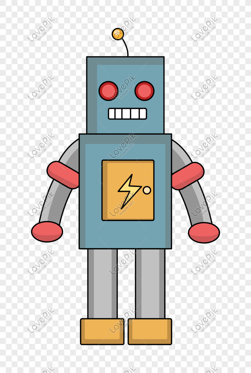 Hand Drawn Cartoon Robot Illustration PNG Image And Clipart Image ...