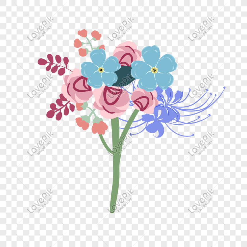 Hand Drawn Pretty Bouquet Illustration PNG Transparent And Clipart ...