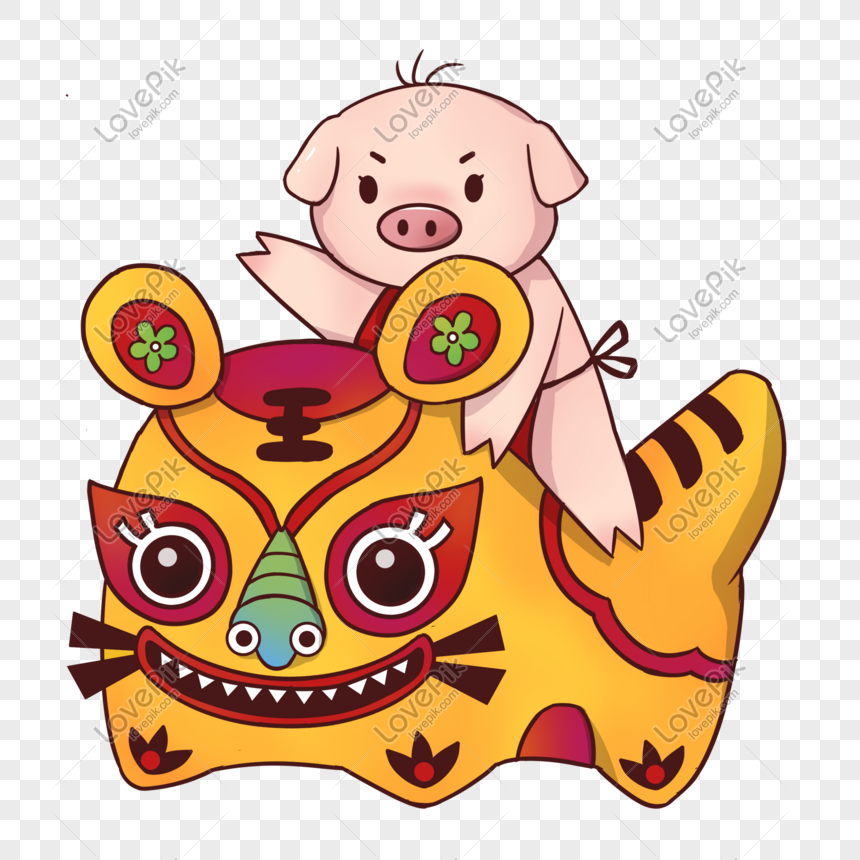 2019 Ano De La Muneca De Cerdo Montando Un Pano Tigre Tigre Imagenes De Graficos Png Gratis Lovepik