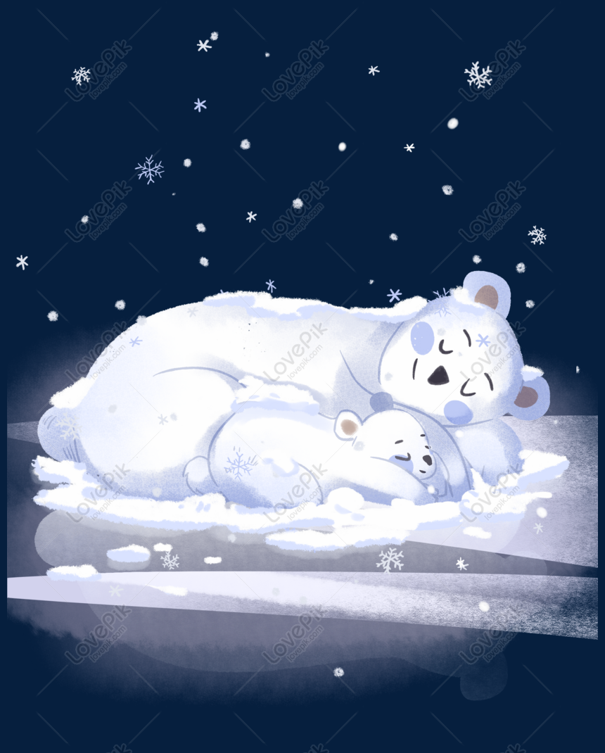 Hình ảnh Mùa đông Dễ Thương Gấu ôm Ngủ Vật Liệu Vẽ Tay Miễn Phí ...