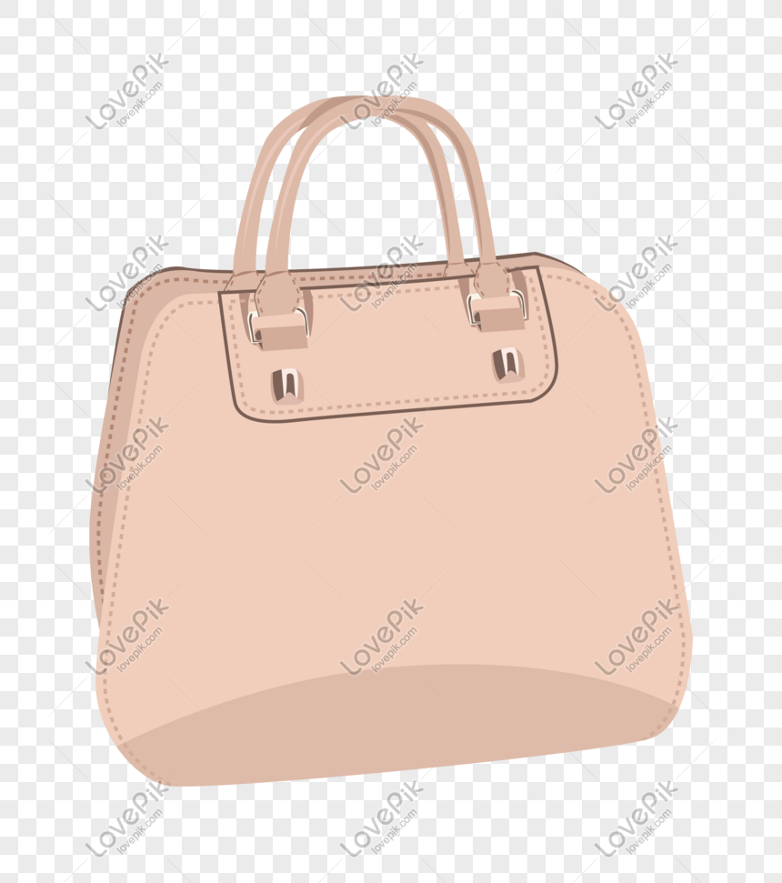 Hand Drawn Pink Lady Bag Illustration, Pink Bag, Beautiful Bag, Cartoon ...