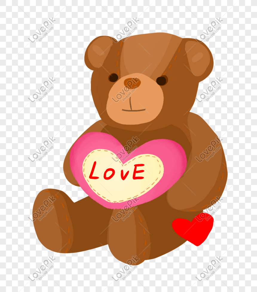 yellow teddy bear clipart heart