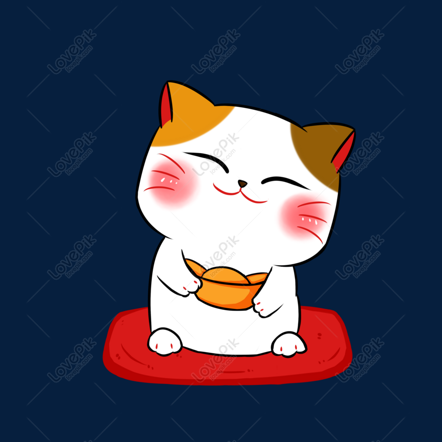 Hình Ảnh Con Mèo May Mắn Đỏ Vẽ Tay Hoạt Hình Thương Mại Điện Tử Png Png  Miễn Phí Tải Về - Lovepik