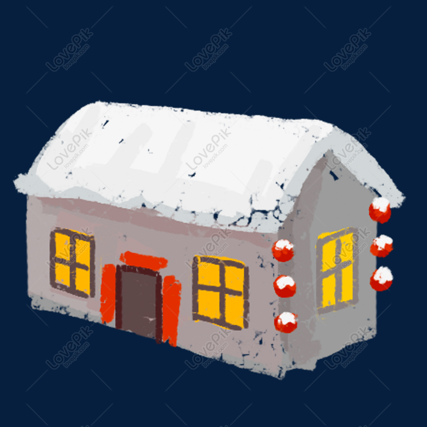 Chinese New Year Hand Drawn Cartoon House Covered With Snow Png Image Picture Free Download Lovepik Com