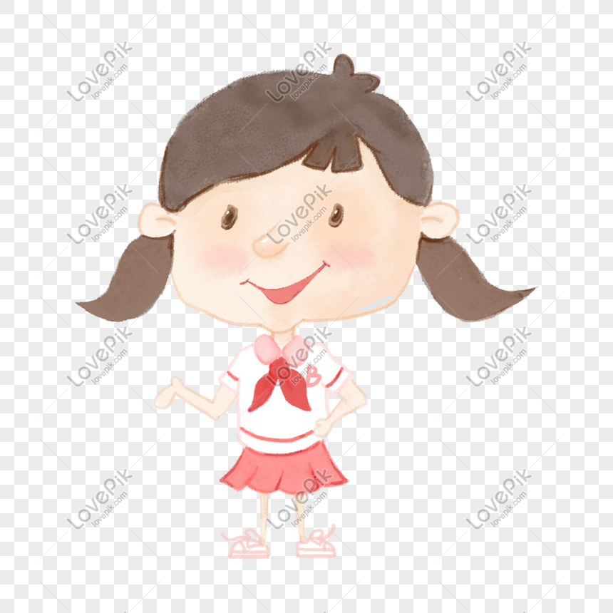 School Hand-painted Small Fresh Cute Girl Png, School, Hand-painted ...