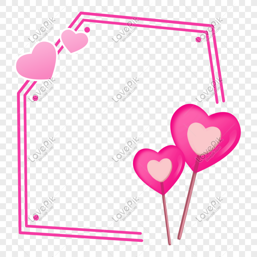 Hand Drawn Love Heart Border PNG Image Free Download And Clipart ...