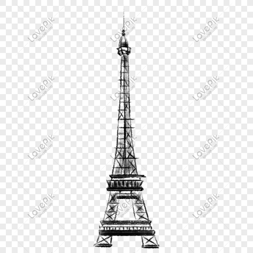 Black eiffel tower, Black eiffel tower, magnificent eiffel tower, hand drawn eiffel tower png hd transparent image