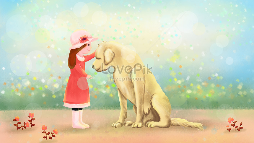 バレンタインデー型破りなカップルの女の子犬手描きイラストイメージ 図 Id Prf画像フォーマットjpg Jp Lovepik Com