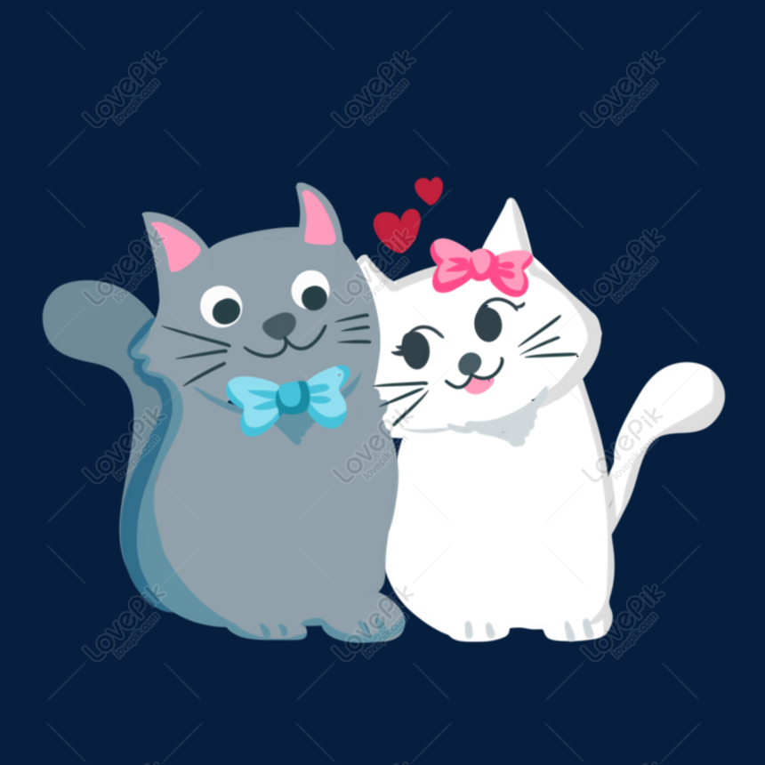 Cat Couple PNG Images With Transparent Background | Free Download On Lovepik